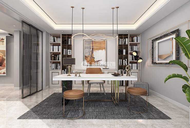 龍湖天宸下疊-300㎡-意式輕奢-書房.jpg
